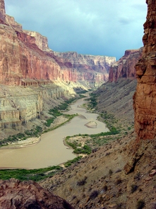 Looking down the Colorado River from Nankoweap at river mile 53A view down the Colorado river from Nankoweap in Marble canyon.