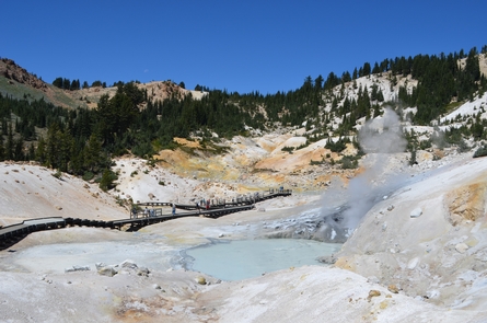 Bumpass HellA 3-mile round-trip trail leads to Bumpass Hell, the largest of the park's hydrothermal areas.