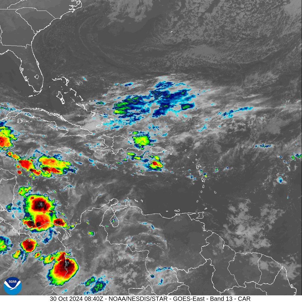 Band 13 - 10.3 µm - Clean Longwave Window - IR - 30 Oct 2024 - 0840 UTC