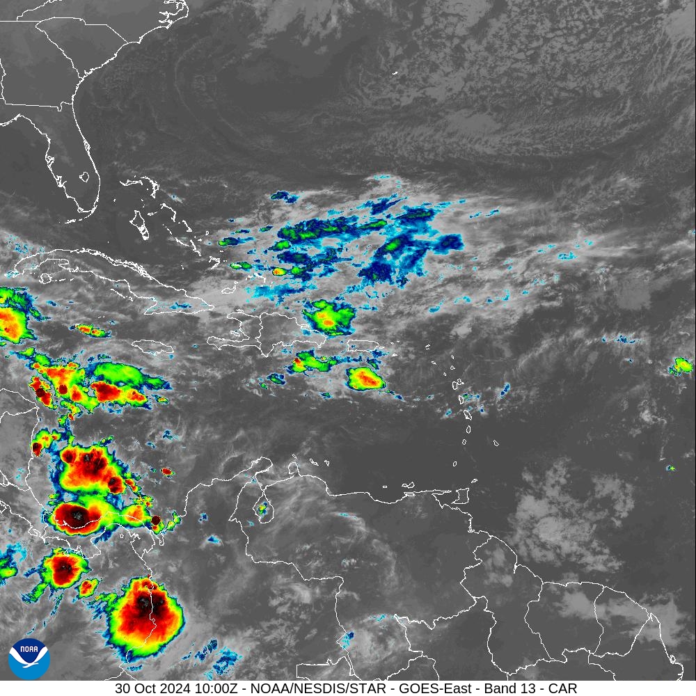 Band 13 - 10.3 µm - Clean Longwave Window - IR - 30 Oct 2024 - 1000 UTC