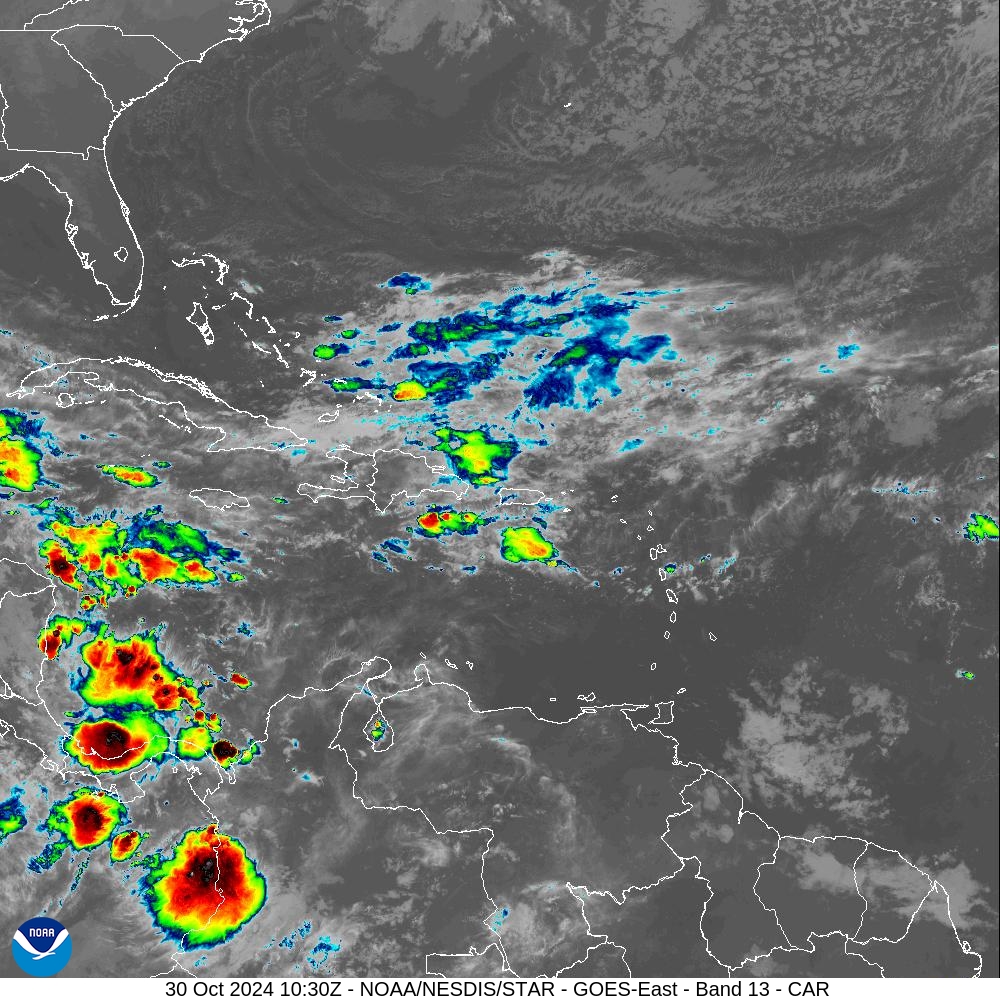 Band 13 - 10.3 µm - Clean Longwave Window - IR - 30 Oct 2024 - 1030 UTC