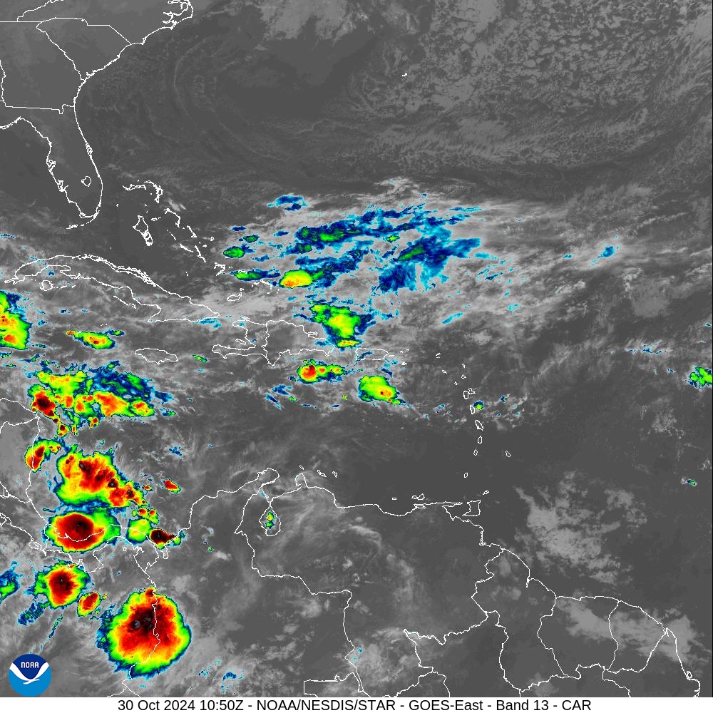 Band 13 - 10.3 µm - Clean Longwave Window - IR - 30 Oct 2024 - 1050 UTC