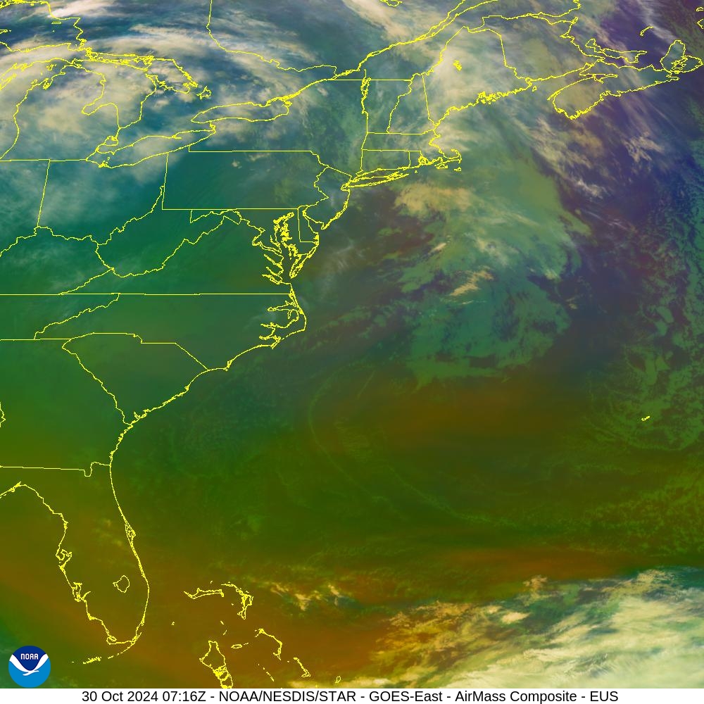 Air Mass - RGB based on data from IR & water vapor - 30 Oct 2024 - 0716 UTC