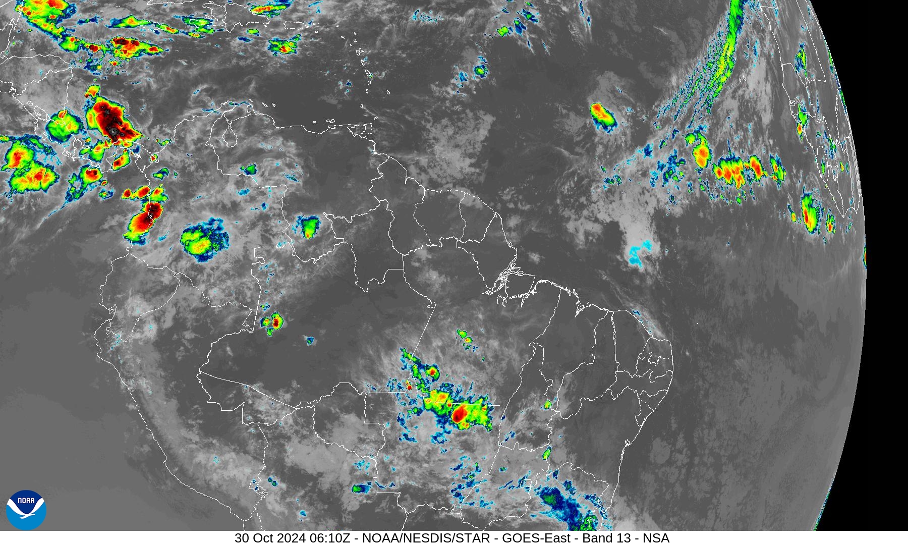 Band 13 - 10.3 µm - Clean Longwave Window - IR - 30 Oct 2024 - 0610 UTC