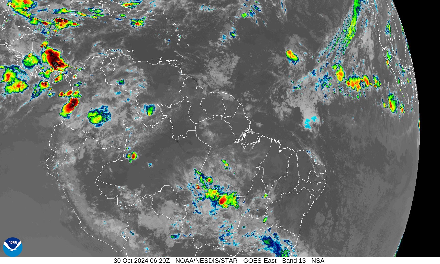 Band 13 - 10.3 µm - Clean Longwave Window - IR - 30 Oct 2024 - 0620 UTC