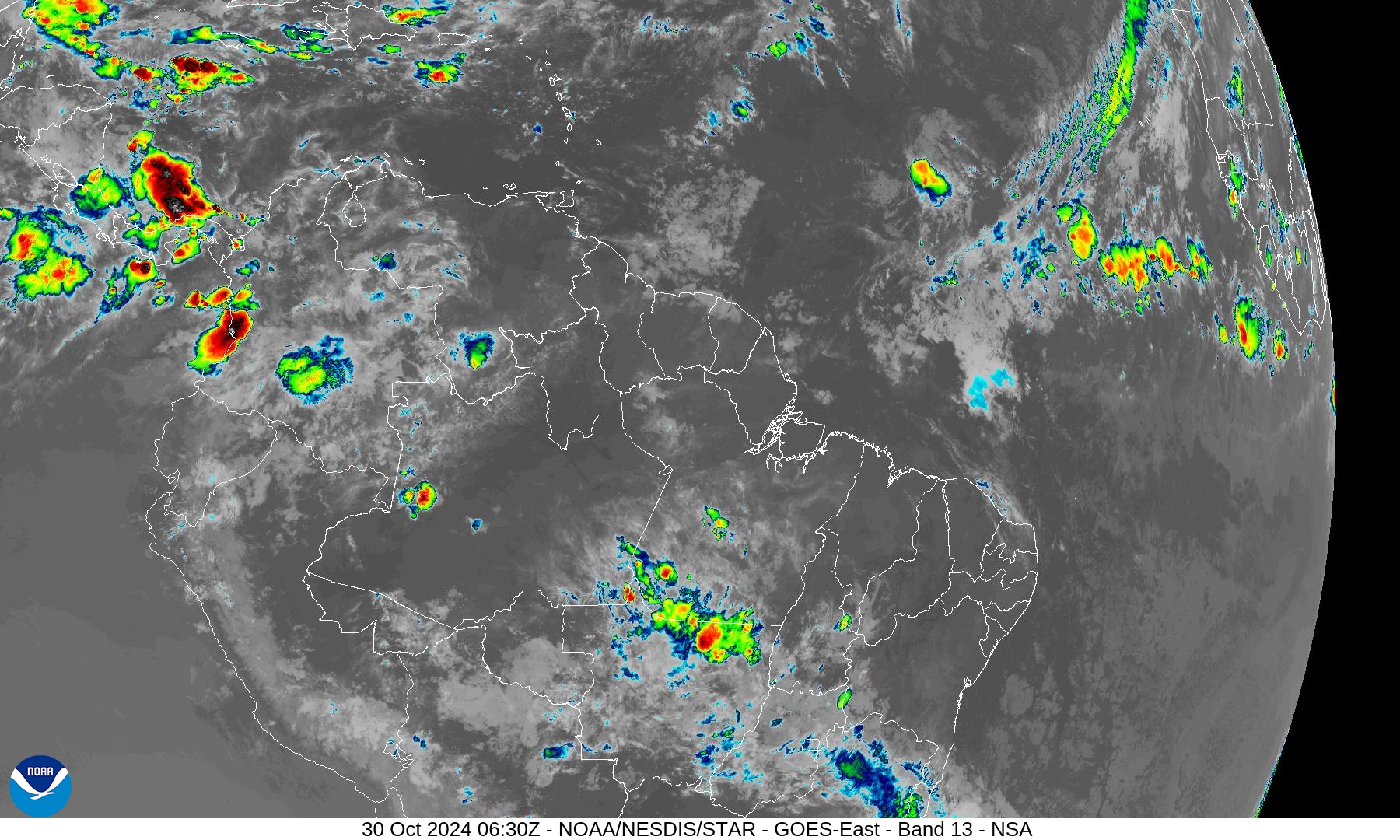 Band 13 - 10.3 µm - Clean Longwave Window - IR - 30 Oct 2024 - 0630 UTC