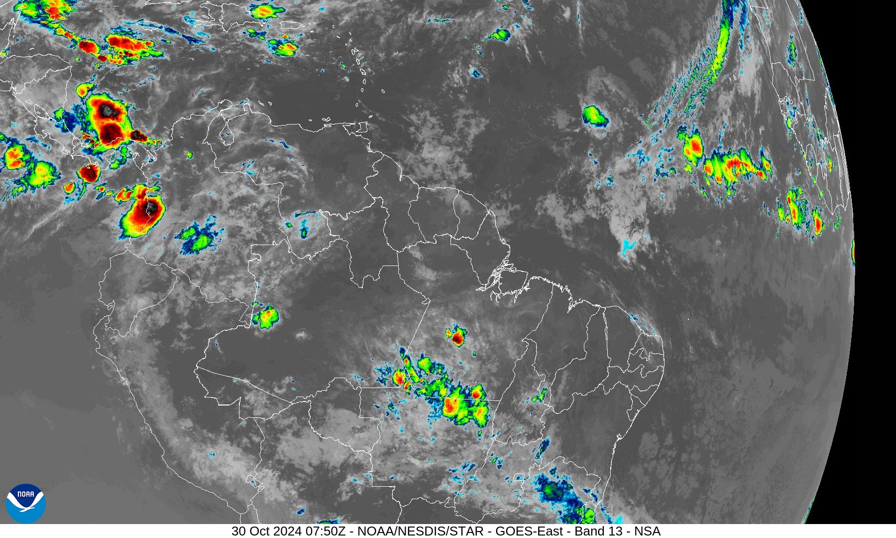 Band 13 - 10.3 µm - Clean Longwave Window - IR - 30 Oct 2024 - 0750 UTC