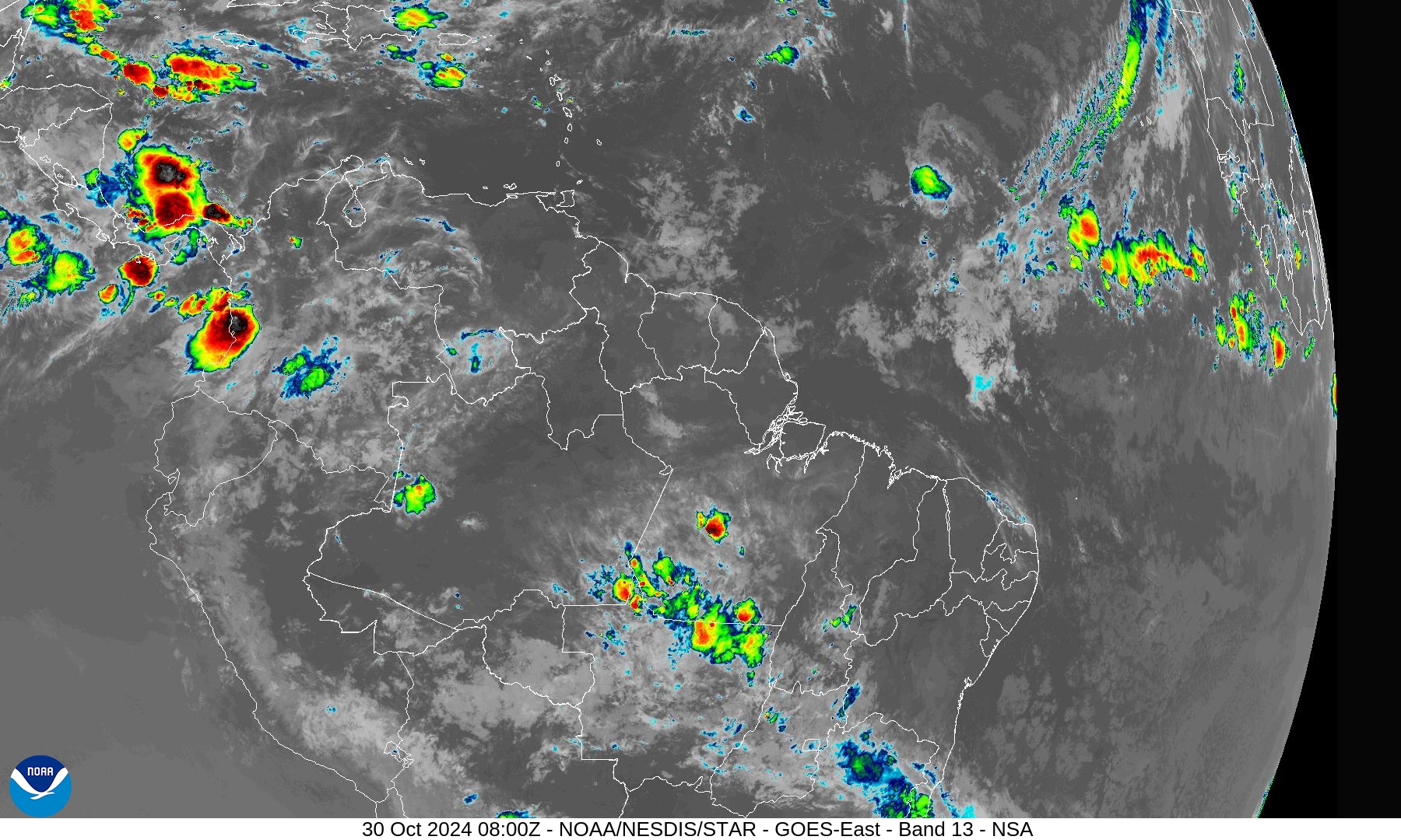 Band 13 - 10.3 µm - Clean Longwave Window - IR - 30 Oct 2024 - 0800 UTC