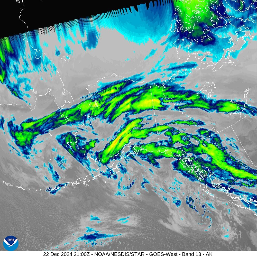 Band 13 - 10.3 µm - Clean Longwave Window - IR - 22 Dec 2024 - 2100 UTC