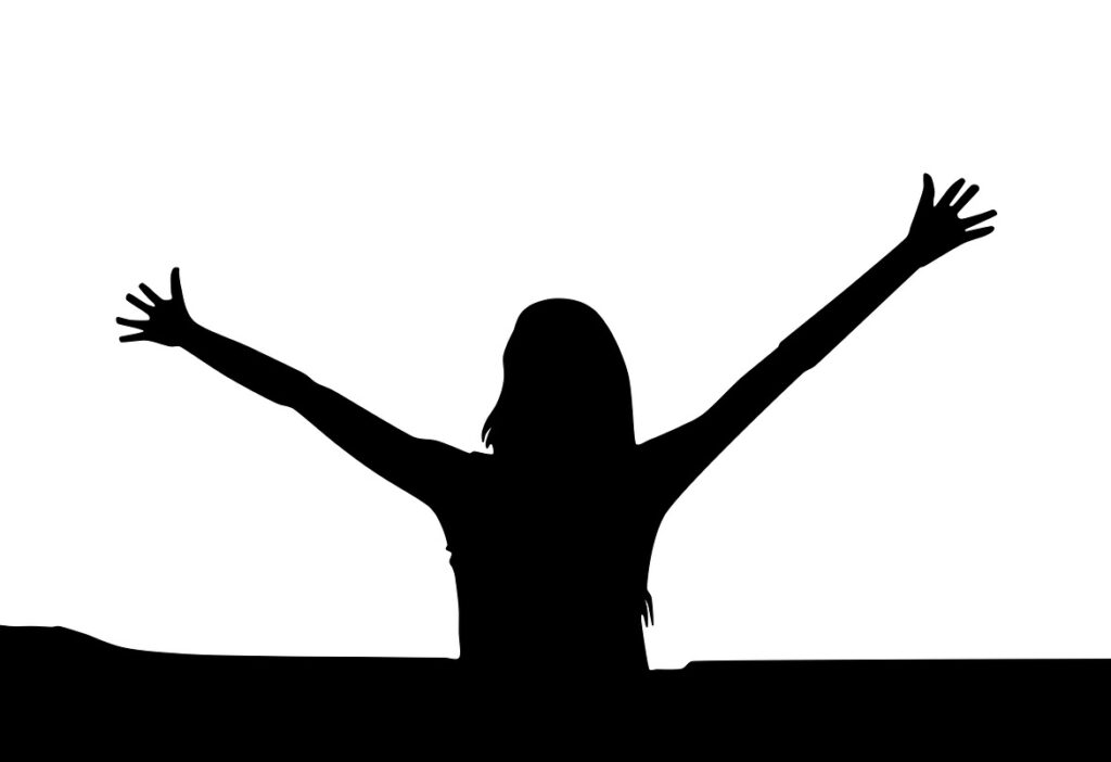 Woman worshipping, Thankfulness to God