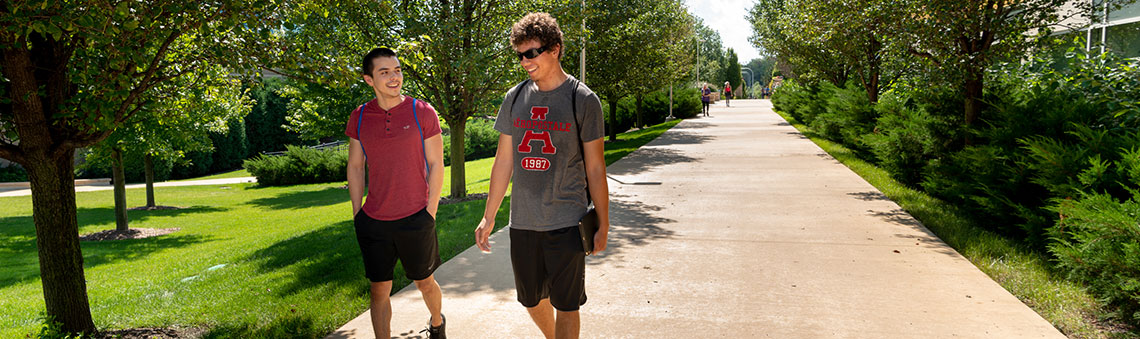 Students walking outside