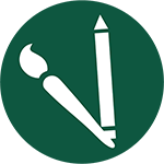 bank brush and pencil icon