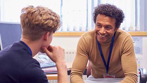 counselor talking to a student