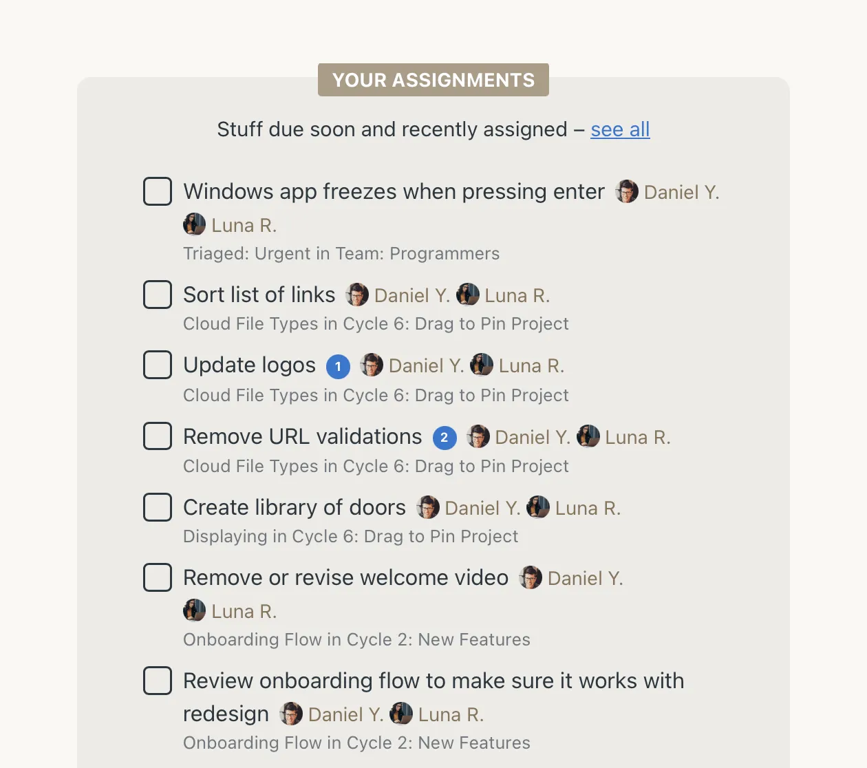 View your assignments