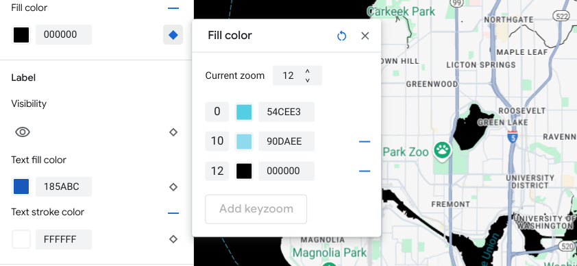 Set a new zoom level style