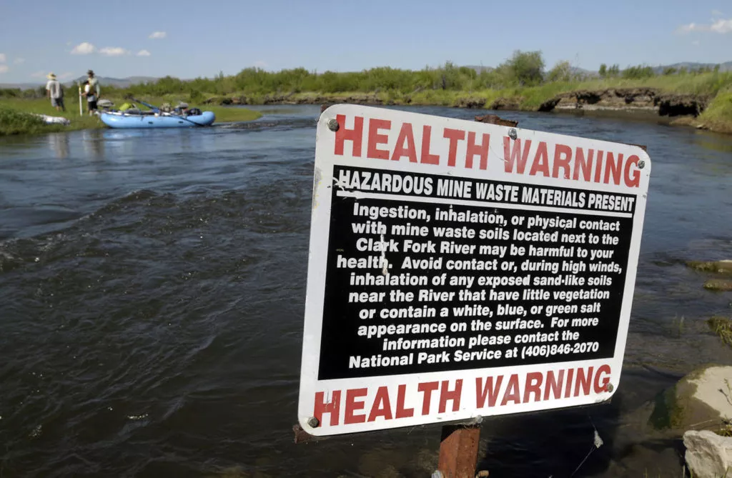 Clark Fork River Superfund sign