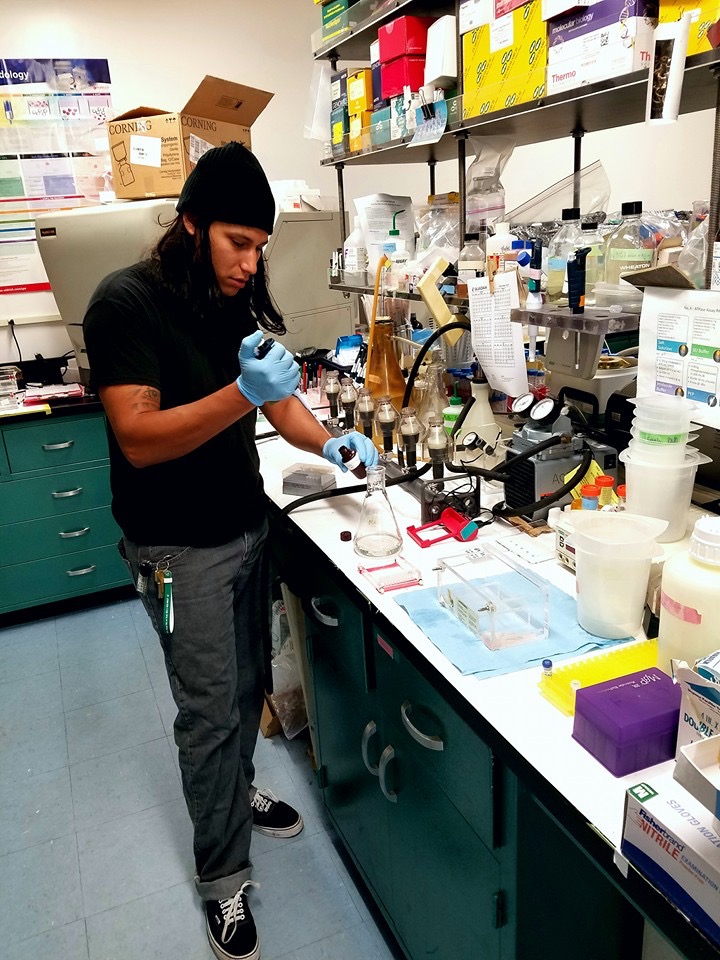 Aaron at the molecular bench