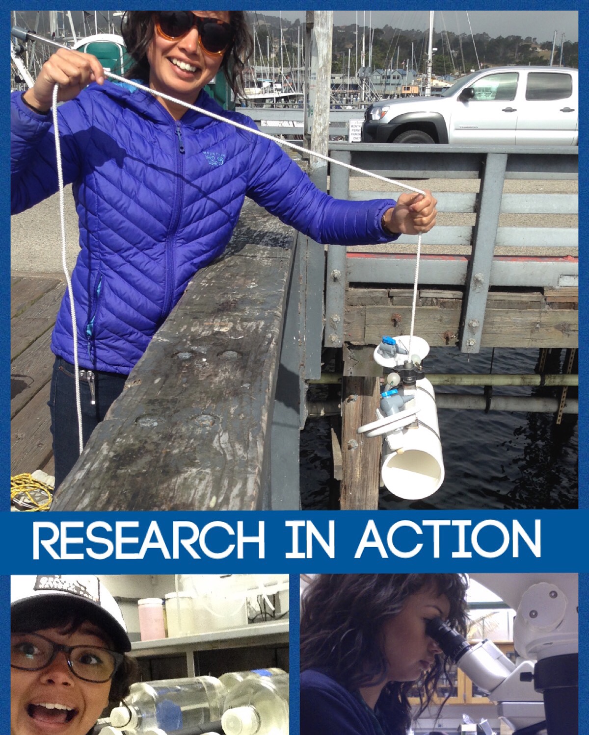 Melia collecting diatom samples at Moss Landing