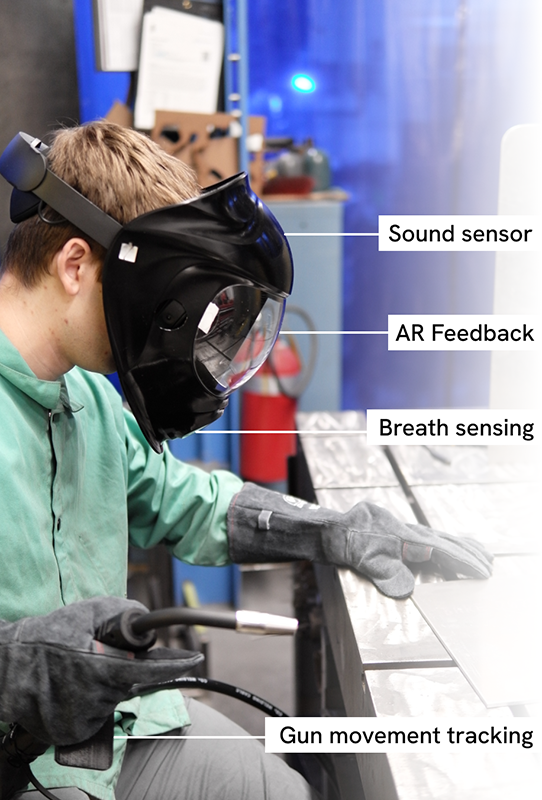 welder training with A.R. and X.R. equipment