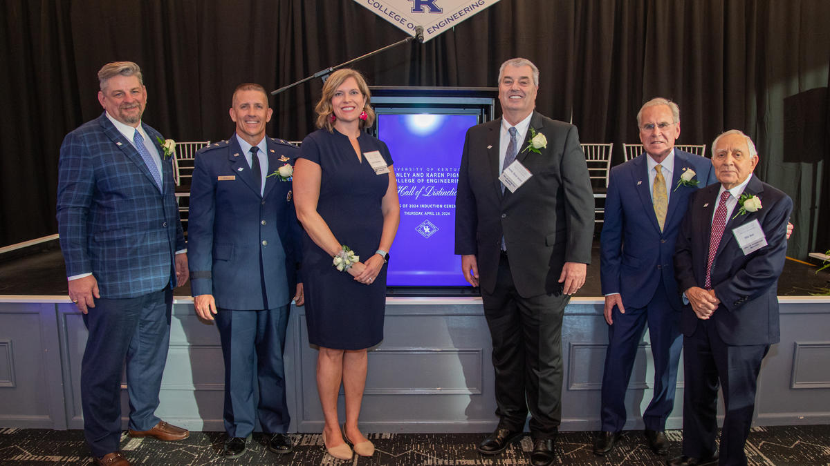 L to R: J. Chris Adkins, Maj. Gen. Trey Rawls, Anna Workman, Rusty Justice, David Servis and Ollie Akel.