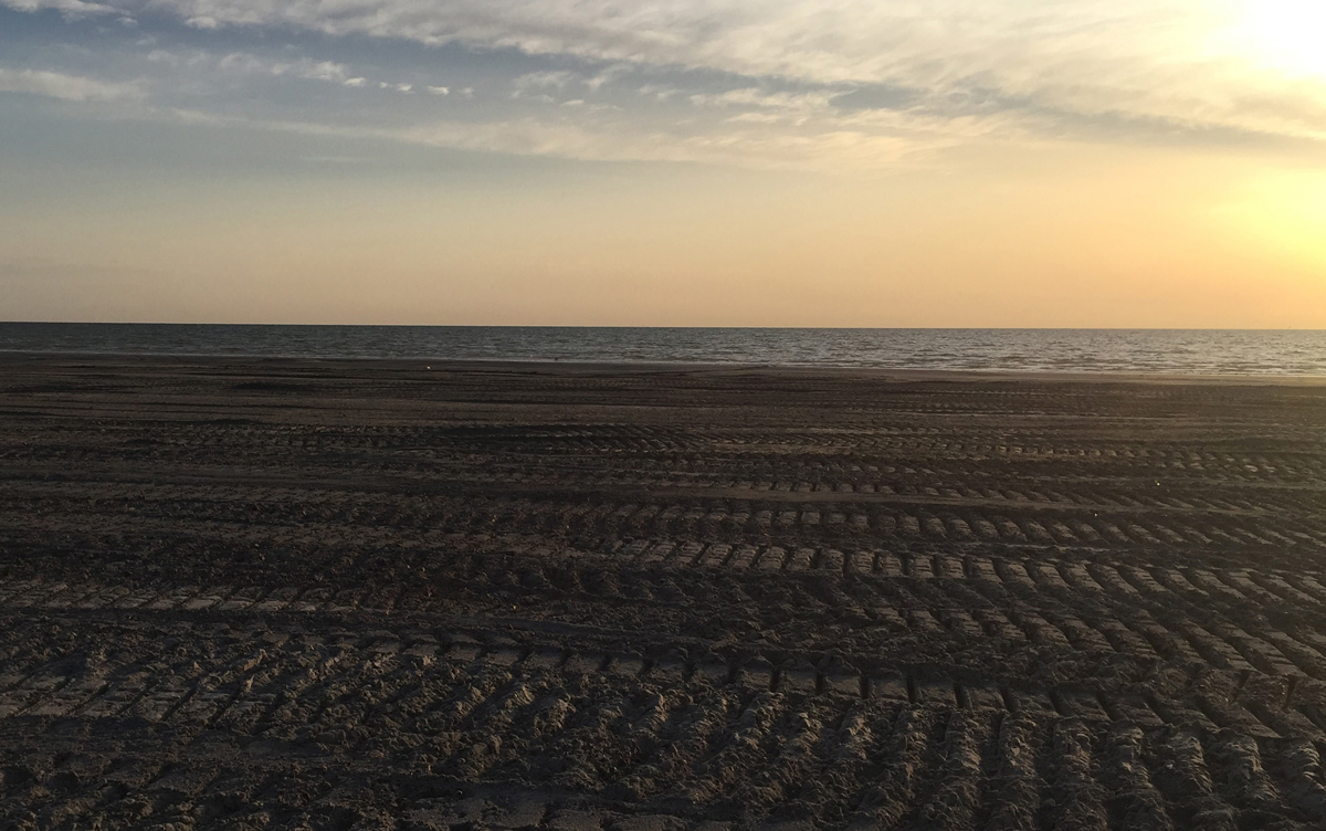 Sunset on the postconstruction beach. (Photo by David Paul Orr, USACE Galveston District)