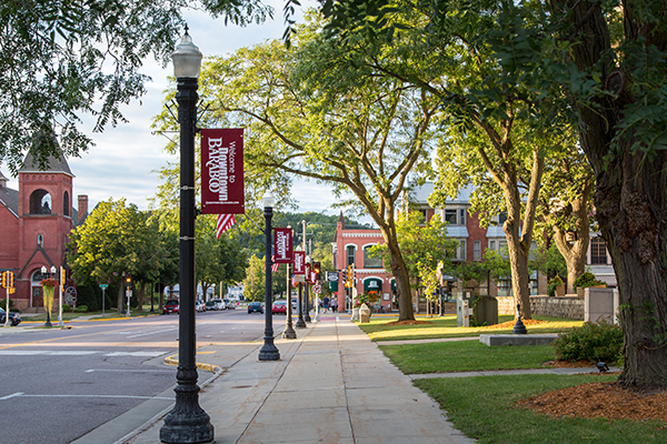 A small town street in Wisconsin