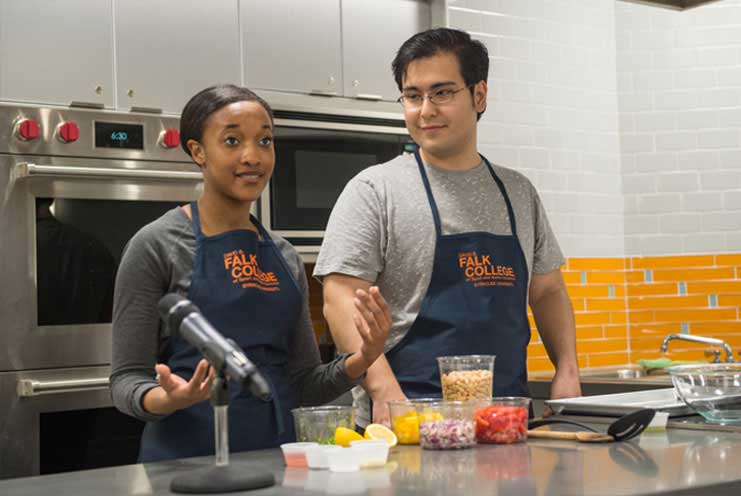 Students in the field and in the kitchen