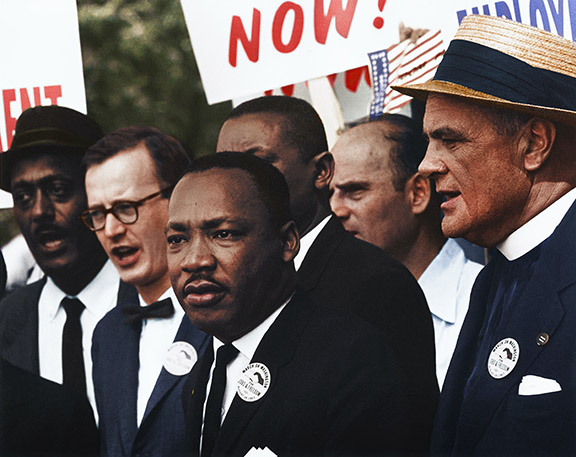 Civil Rights March on Washington, D.C. Dr. Martin Luther King, Jr. and Mathew Ahmann in a crowd.