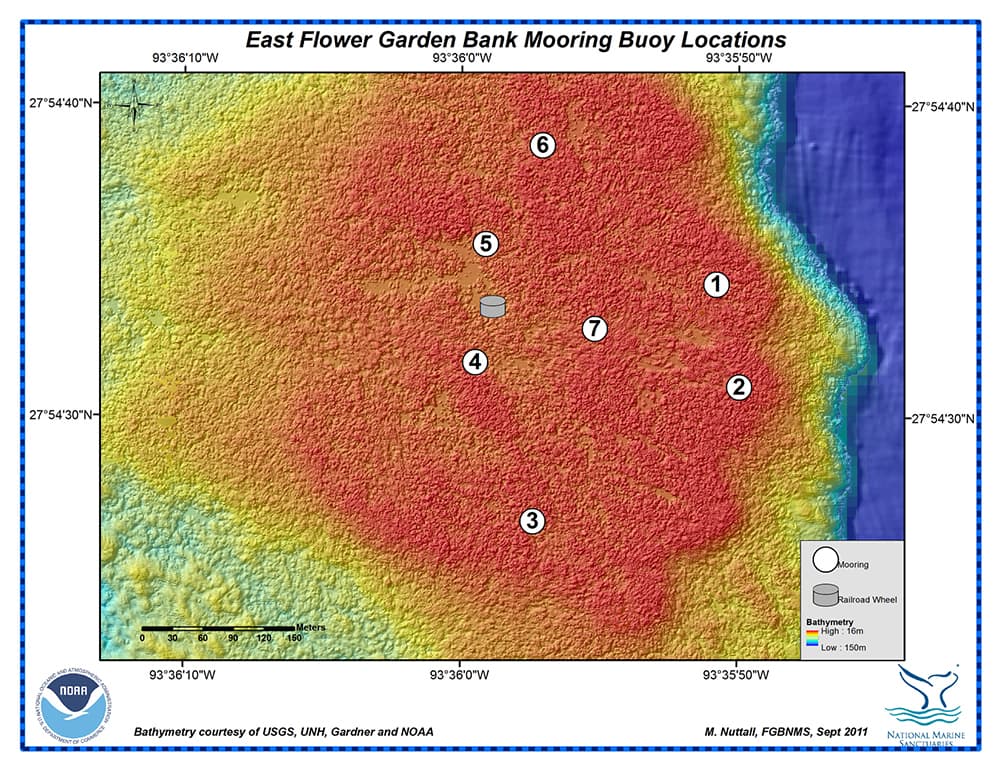 Buoy Map for East Flower Garden Bank