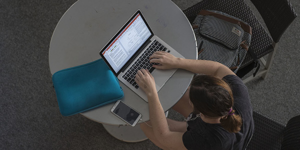 Student on their laptop