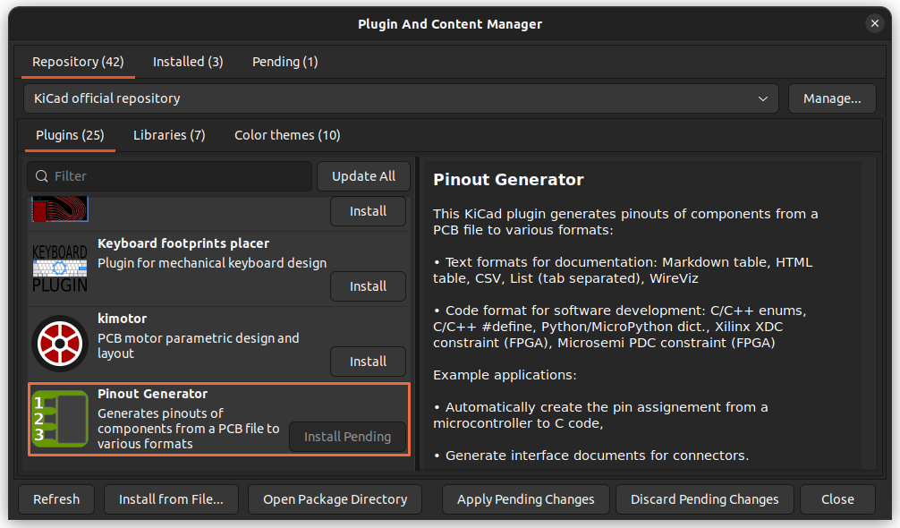 Pinout Generator in the PCM