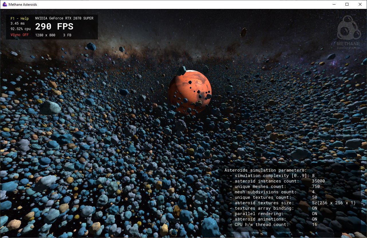 Asteroids Sample on Windows