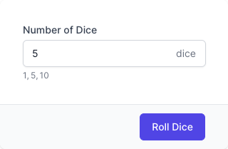 Dice Roller Input Form