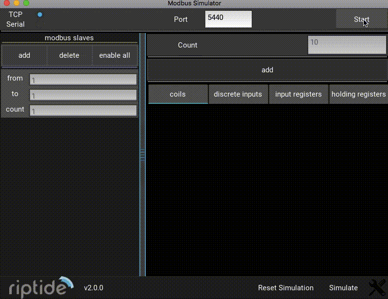 Demo Modbus Simulator