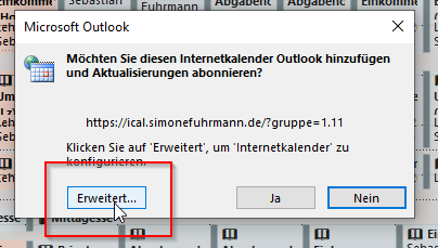 Klick auf "Erweitert"