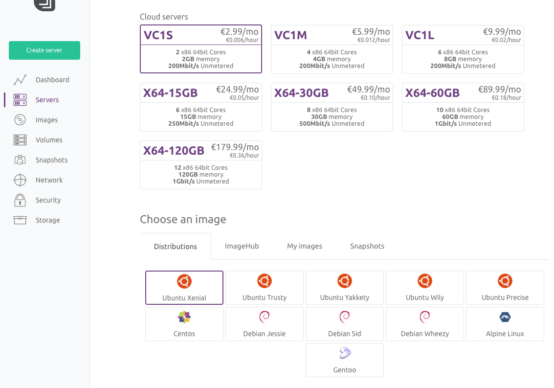 Image of scaleway dashboard