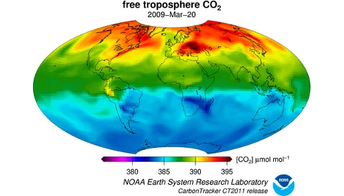 carbontracker plot of co2 distribution over globe