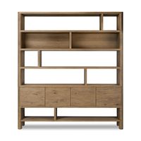 Noeline Wide Bookcase Worn Oak Four Hands