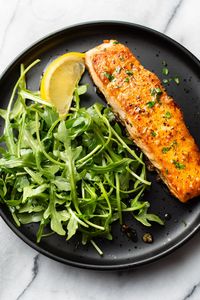 This lemon garlic butter salmon recipe is quick, easy, and delicious. The pan fried salmon melts in your mouth!