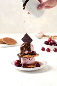 Recipe: Lindt Chocolate Cherry Waffle Ice Cream Stack | Lindt Chocolate