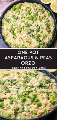 One Pot Orzo with Asparagus and Peas