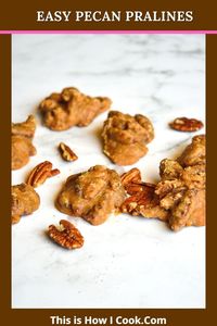 These decadent pecan pralines are perfect for gifting. Easy to make in the microwave; easy clean up and easy to eat. These sugary, nutty, pralines are my husband's favorite treat! #pralinerecipeeasy #pralinesneworleans #pralinesrecipe #pralines #microwavepralinesrecipe