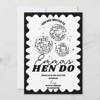 Black White Wavy Bachelorette Party Hen Itinerary