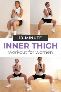 The BEST inner thigh workout to strengthen and tone at home! This quick thigh workout is designed to target the adductors (or inner thighs), which help support the pelvic floor and assist in lateral movements. These inner thigh exercises are scalable from beginner to advanced levels.