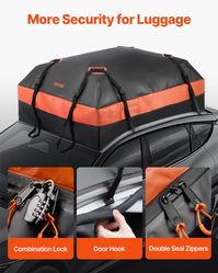 Car Rooftop Cargo Carrier Bag 21 Cubic Feet Car Roof Cargo Carrier 840D PVC

100% Waterproof: Crafted from 840D PVC waterproof material and featuring a waterproof zipper, our car rooftop cargo carrier bag ensures your luggage are protected from rain, snow, or moisture, keeping them dry and in perfect condition throughout transportation.