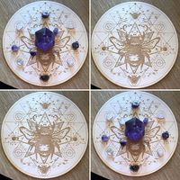 Crystal Grid Honey Bee Sri Yantra 6 9 or 12 Inches