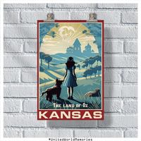 "Experience the heartland of America with our stunning Kansas travel poster! Featuring iconic imagery of Kansas' unique landscapes and landmarks, this print captures the essence of the state's rugged charm and captivating wilderness. From the vast expanses of the Flint Hills to the towering rock formations of Monument Rocks, Kansas is a paradise for outdoor enthusiasts and nature lovers alike. So why not bring a piece of this unforgettable state into your home with our Kansas travel poster? It's the perfect way to celebrate your love of travel and the beauty of the world. At UnitedWorldMemories, we are committed to providing you with the highest quality travel products. From posters and postcards to stickers and magnets, each item is designed to capture the spirit of your favorite destinat