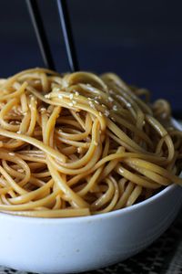 Here's a great way to get Hibachi noodles at home with half the cost. Noodles sauteed in butter, garlic, soy sauce, teriyaki sauce, sugar and sesame oil.