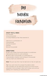 Natural Foundation #natural #makeup #tips #naturalmakeuptips This Natural Foundation with Melaleuca essential oil is a subtle and gentle way to provide the skin with a little color and cover.