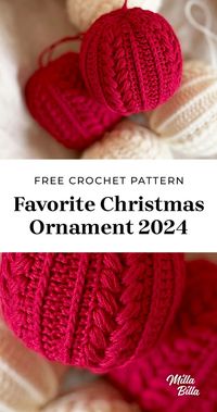 FREE Crochet Pattern for this years Favorite Christmas Ornament is finally out and ready for you! IIt's full of guiding videos, guiding pictures for help and a written pattern. Perfect for your Christmas Tree ❤️🎄   Remember to check out the other ornaments: 2021, 2022 and 2023 😍  #christmasornament #crochetforchristmas #crochetornament #crochetornaments #christmasbaulbe #crochetbauble #crochetchristmasornament #yndlingsjulekuglen2024 #cristmas #ornament #ornaments #diychristmas